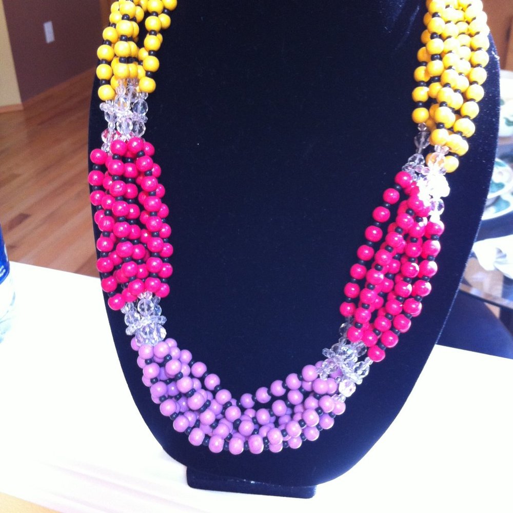JAY FEINBERG VINTAGE DESIGNER BEADED NECKLACE 40"